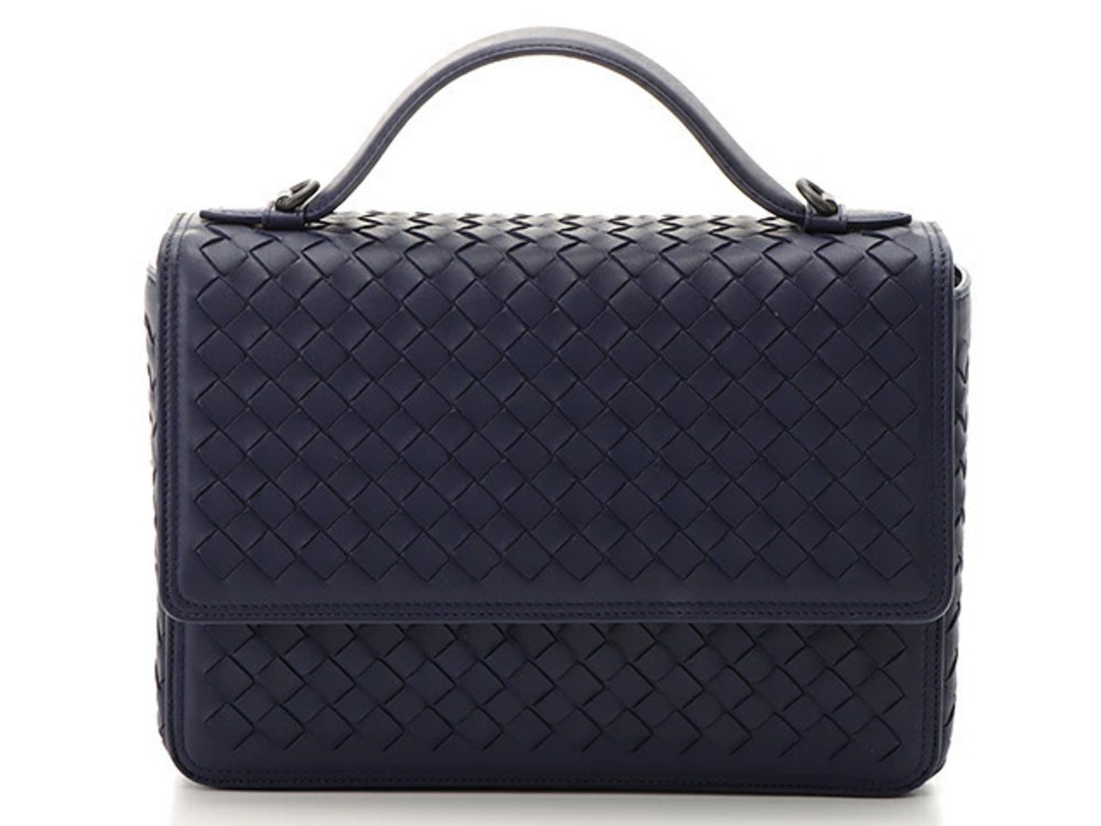 BOTTEGA VENETA Intrecciato handbag Navy Blue leather